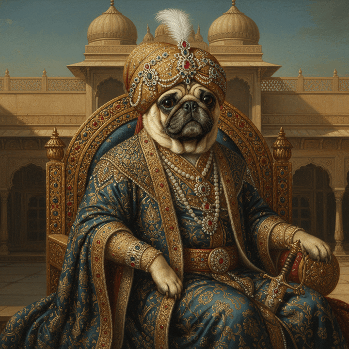 Portret Zwierzaka Cyfrowy – Styl Władca Mogołów 👑🐾 - Superrrr Store