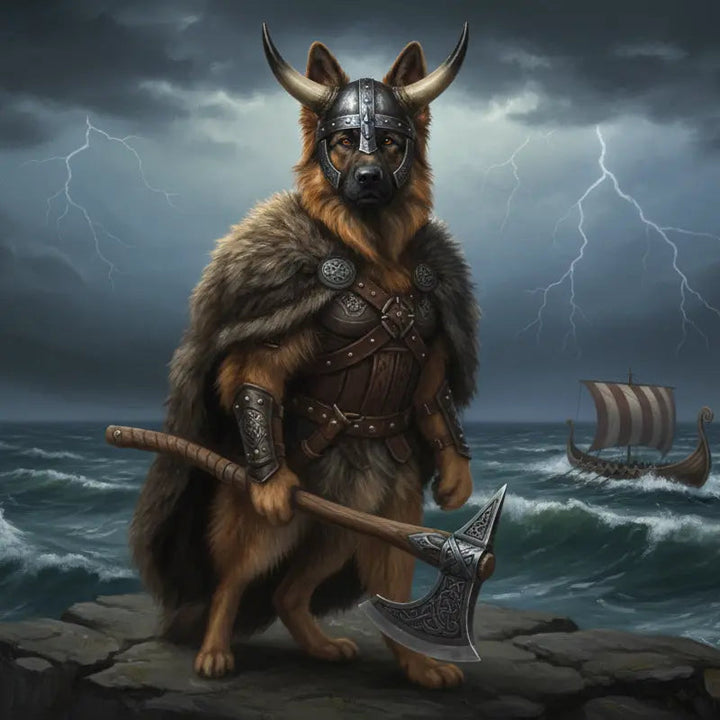 Portret Zwierzaka Cyfrowy – Styl Wojownik Wiking ⚔️🐾 - Superrrr Store